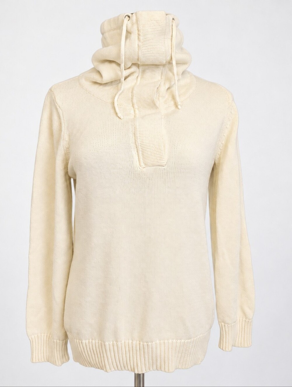 LRL Lauren Jeans Co Ralph Lauren XL Ivory Cotton Funnel Neck Sweater